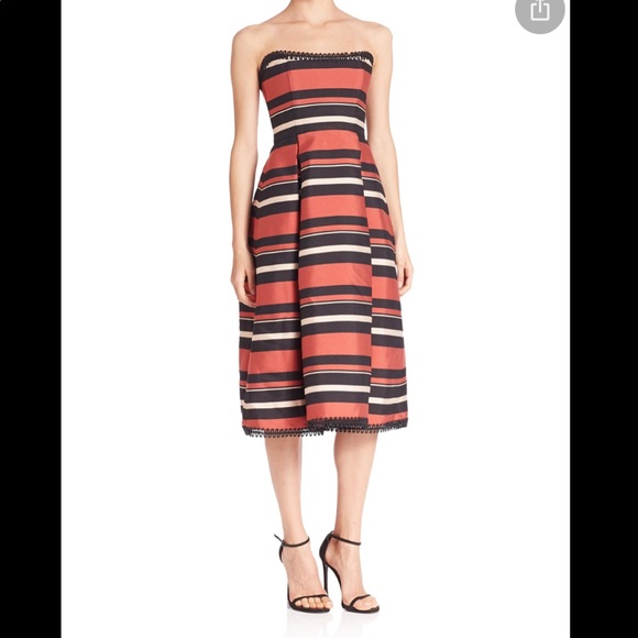 Nicholas Strapless Stripe midi dress - Picture 2 of 6